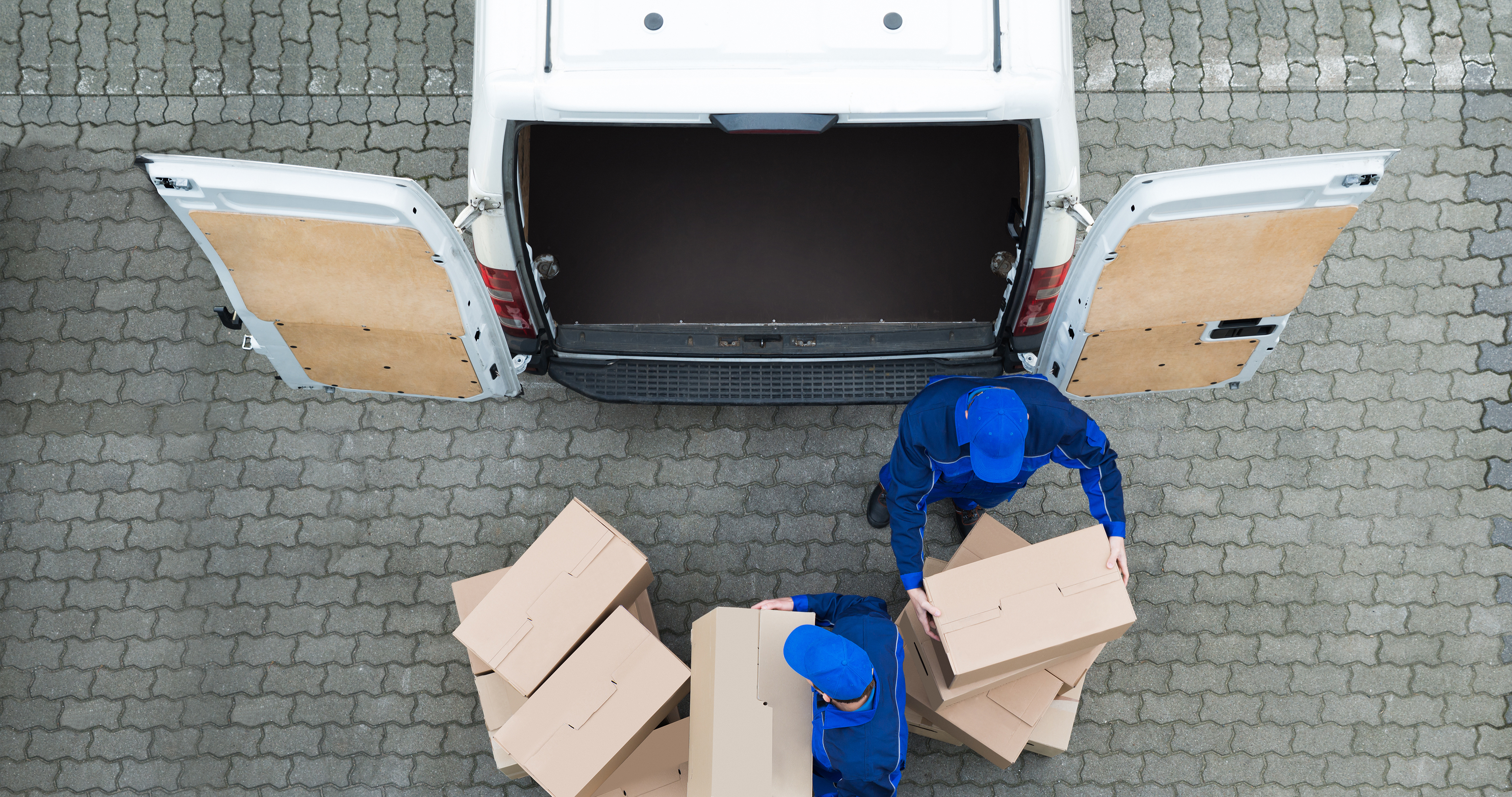 Courier Taking Boxes from Truck